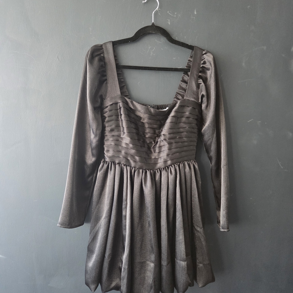 Abercrombie & Fitch satin black Long Sleeve Dress